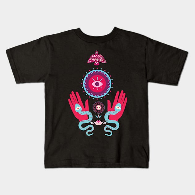 Symbols folk art Kids T-Shirt by onemoremask